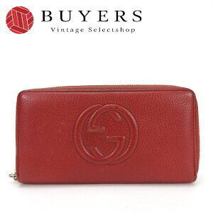 Gucci Zip Around Long Wallet Interlocking GG Red Leather
